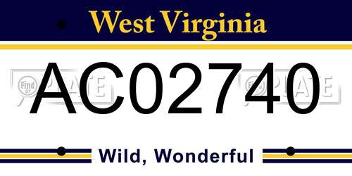 AC02740 West Virginia License Plate