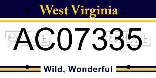 AC07335 West Virginia License Plate