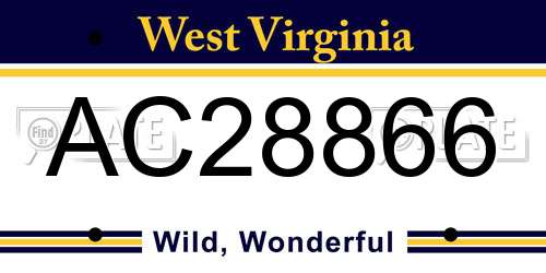 AC28866 West Virginia License Plate