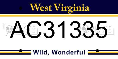 AC31335 West Virginia License Plate