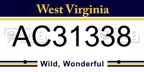 AC31338 West Virginia License Plate