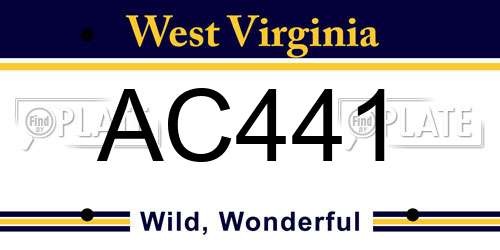 AC441 West Virginia License Plate