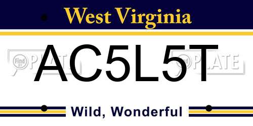 AC5L5T West Virginia License Plate