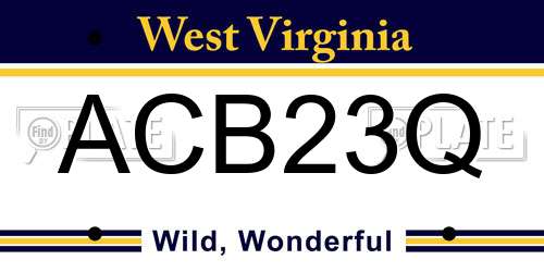 ACB23Q West Virginia License Plate