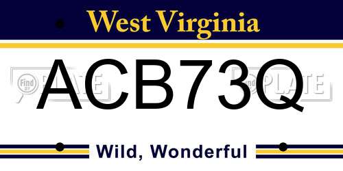 ACB73Q West Virginia License Plate