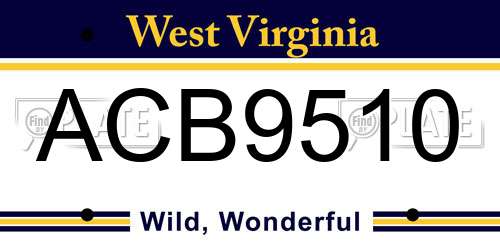 ACB9510 West Virginia License Plate