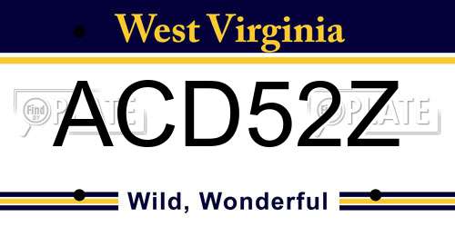 ACD52Z West Virginia License Plate