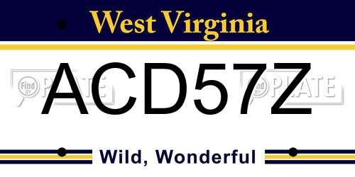 ACD57Z West Virginia License Plate