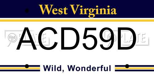 ACD59D West Virginia License Plate