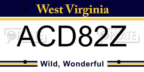 ACD82Z West Virginia License Plate
