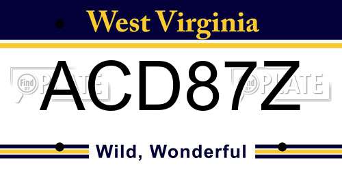ACD87Z West Virginia License Plate