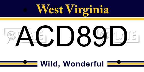ACD89D West Virginia License Plate