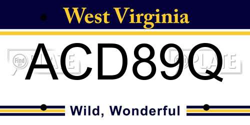 ACD89Q West Virginia License Plate