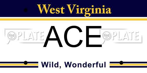 ACE West Virginia License Plate