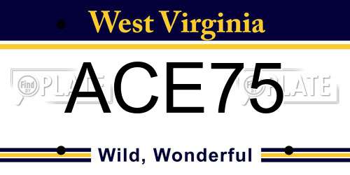 ACE75 West Virginia License Plate