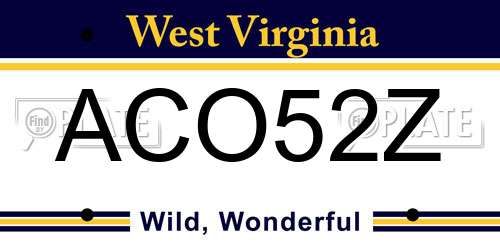ACO52Z West Virginia License Plate