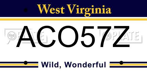 ACO57Z West Virginia License Plate