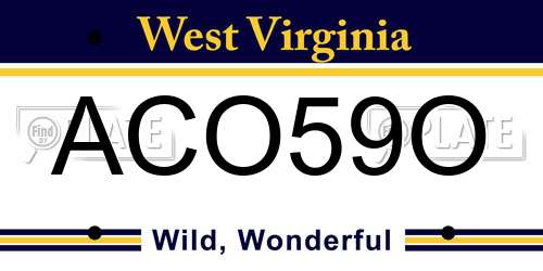 ACO59O West Virginia License Plate