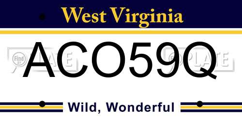 ACO59Q West Virginia License Plate