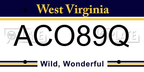 ACO89Q West Virginia License Plate