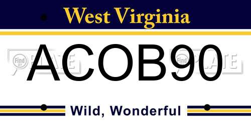 ACOB90 West Virginia License Plate