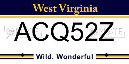 ACQ52Z West Virginia License Plate