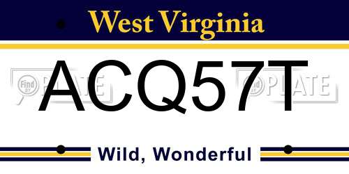 ACQ57T West Virginia License Plate