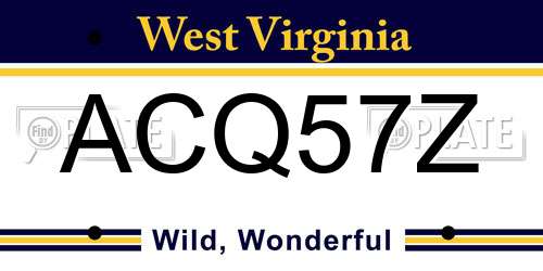 ACQ57Z West Virginia License Plate