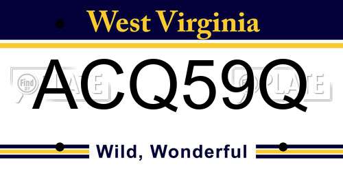 ACQ59Q West Virginia License Plate