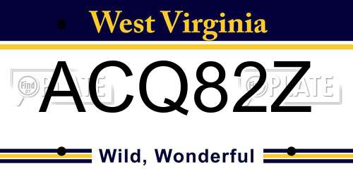 ACQ82Z West Virginia License Plate