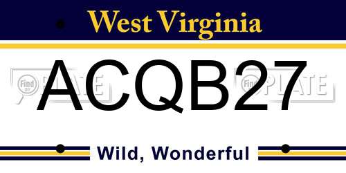 ACQB27 West Virginia License Plate