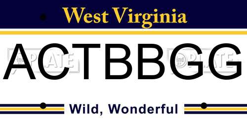 ACTBBGG West Virginia License Plate