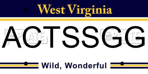 ACTSSGG West Virginia License Plate