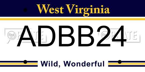 ADBB24 West Virginia License Plate