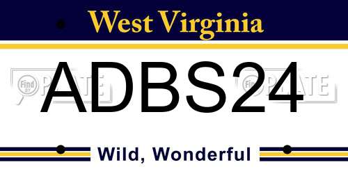 ADBS24 West Virginia License Plate