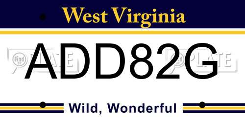 ADD82G West Virginia License Plate