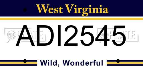 ADI2545 West Virginia License Plate