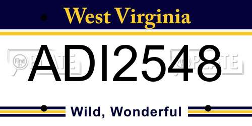 ADI2548 West Virginia License Plate