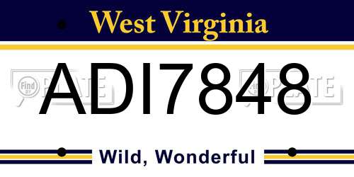 ADI7848 West Virginia License Plate