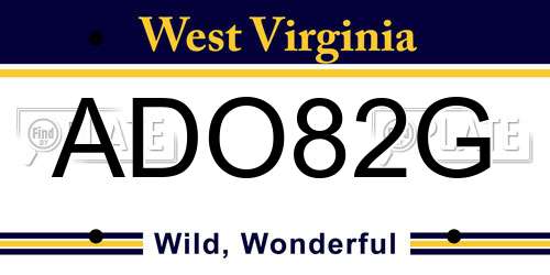 ADO82G West Virginia License Plate