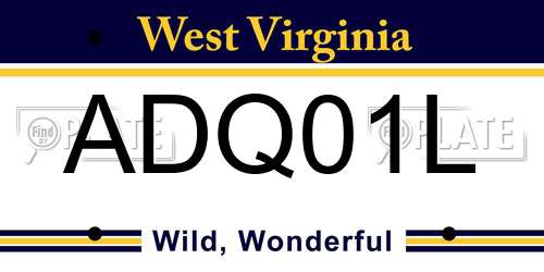ADQ01L West Virginia License Plate