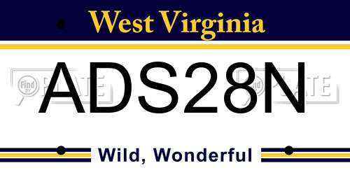ADS28N West Virginia License Plate