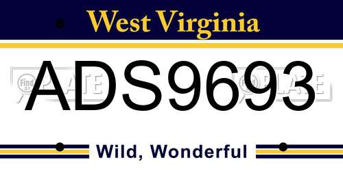 ADS9693 West Virginia License Plate
