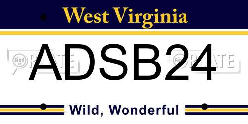 ADSB24 West Virginia License Plate