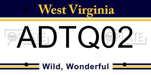 ADTQ02 West Virginia License Plate