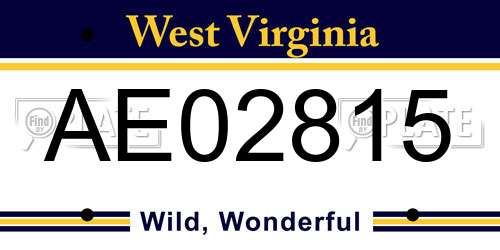 AE02815 West Virginia License Plate