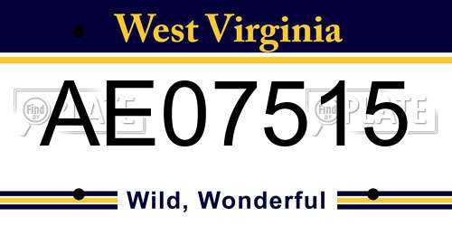 AE07515 West Virginia License Plate