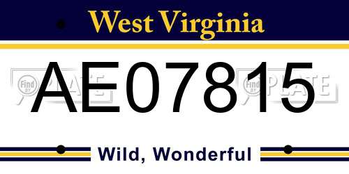AE07815 West Virginia License Plate