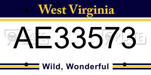 AE33573 West Virginia License Plate