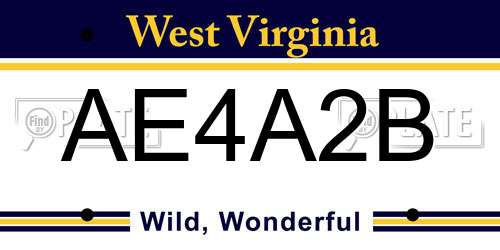 AE4A2B West Virginia License Plate